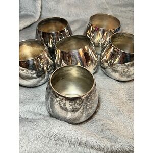 Vintage Silverplate Votive Candle Holders Set WM Rogers Oneida Cups 6